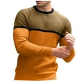thumbnail image 2 of Lilgiuy Men Casual Patchwork Round Neck Pullover Long Sleeve Blouse Workwear, 2 of 4