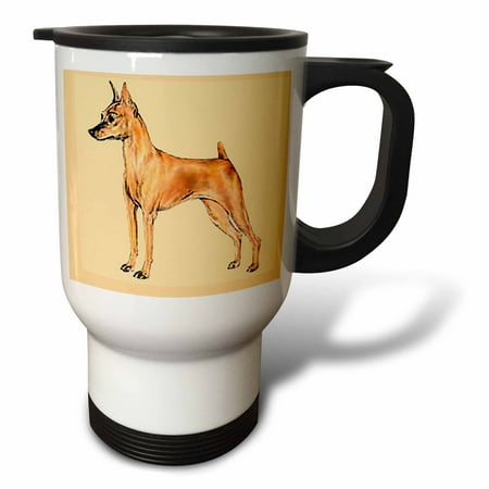 3dRose Red Miniature Pinscher, Travel Mug, 14oz, Stainless Steel
