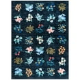 thumbnail image 2 of Wondo 6x9 Washable Floral Rug, Bright Floral Pattern Bohemian Rug for Bedroom, Low Pile Non-Slip Decorative Rug for Living Room, Kids Room, Office, Dining Room, Navy Blue, 2 of 8