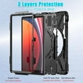 thumbnail image 3 of Funda para Samsung Galaxy Tab S10 Lite/S10 FE/S9 FE de 10,9 pulgadas/Tab S9 de 11 pulgadas, cubierta de silicona resistente con asa, soporte de 360 ​​grados, correa y soporte para S Pen., 3 of 9