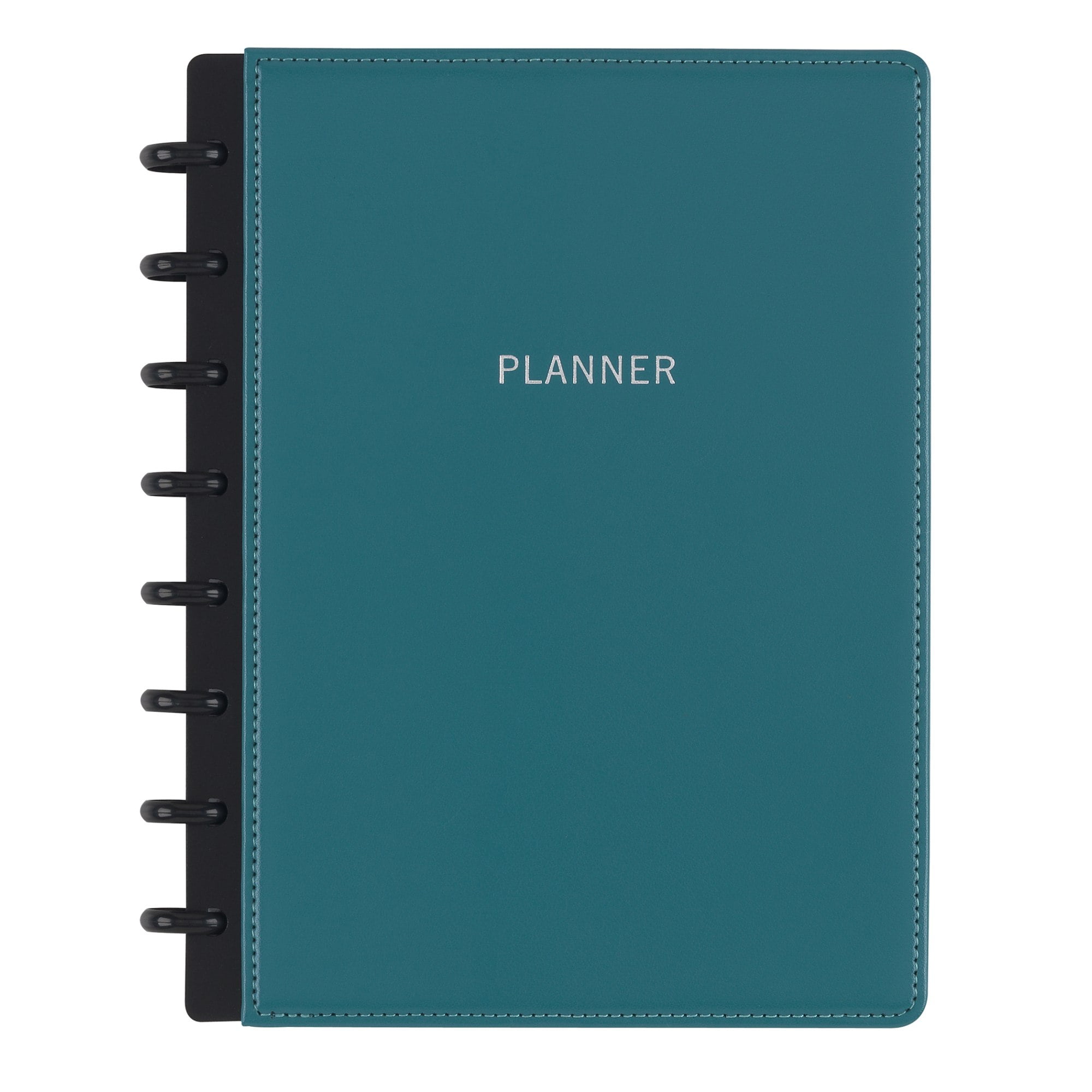 TUL® Discbound Monthly Planner Starter Set, Undated, Junior Size, Leather Cover, Teal