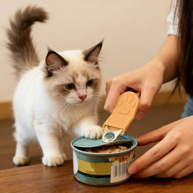 Outil Ouvre-Boîte pour Chat au Design Adorable pour une Cuisine et une Utilisation Extérieure Sans Effort