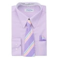 thumbnail image 2 of Berlioni Kids Boys Long Sleeve Dress Shirt With Tie and Hanky  Lilac, 2 of 2