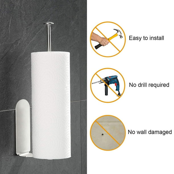 jovati Stainless Steel Paper Towel Holder Vertical Diversified Paper Towel Holder Wall Mount Paper Holder Storage Rack Wall Mount Paper Towel Holders Paper Towel Holder Wall Mount Walmart