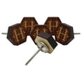 thumbnail image 3 of IBA Indianbeautifulart Brown Alphabet H Engraved Wooden Wardrobe Knobs Cabinet Drawer Pull 10 Pcs, 3 of 3