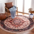 thumbnail image 2 of SAFAVIEH Riviera Ellie Medallion Polyester Machine Washable Area Rug, Ivory/Blue, 6'7" x 6'7" Round, 2 of 8