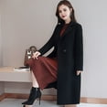 thumbnail image 4 of BAETEUY Women Jacket Turn-down Collar Pockets Double-breasted Overcoat, 4 of 8