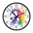 thumbnail image 2 of Voice Activated Clock with Glow Light 12 Inch Large Silent Wall Clock Battery Operated for Home Decor Rainbow-colored Unicorn, 2 of 8