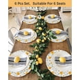 thumbnail image 4 of 15 Inch Round Placemats Set of 6, Spring Daisy Non Slip Heat Insulation PP Table Mats, Country Watercolor Yellow White Floral Leaf Washable Place Mats for Kitchen Dining Party Table Decor, 4 of 7