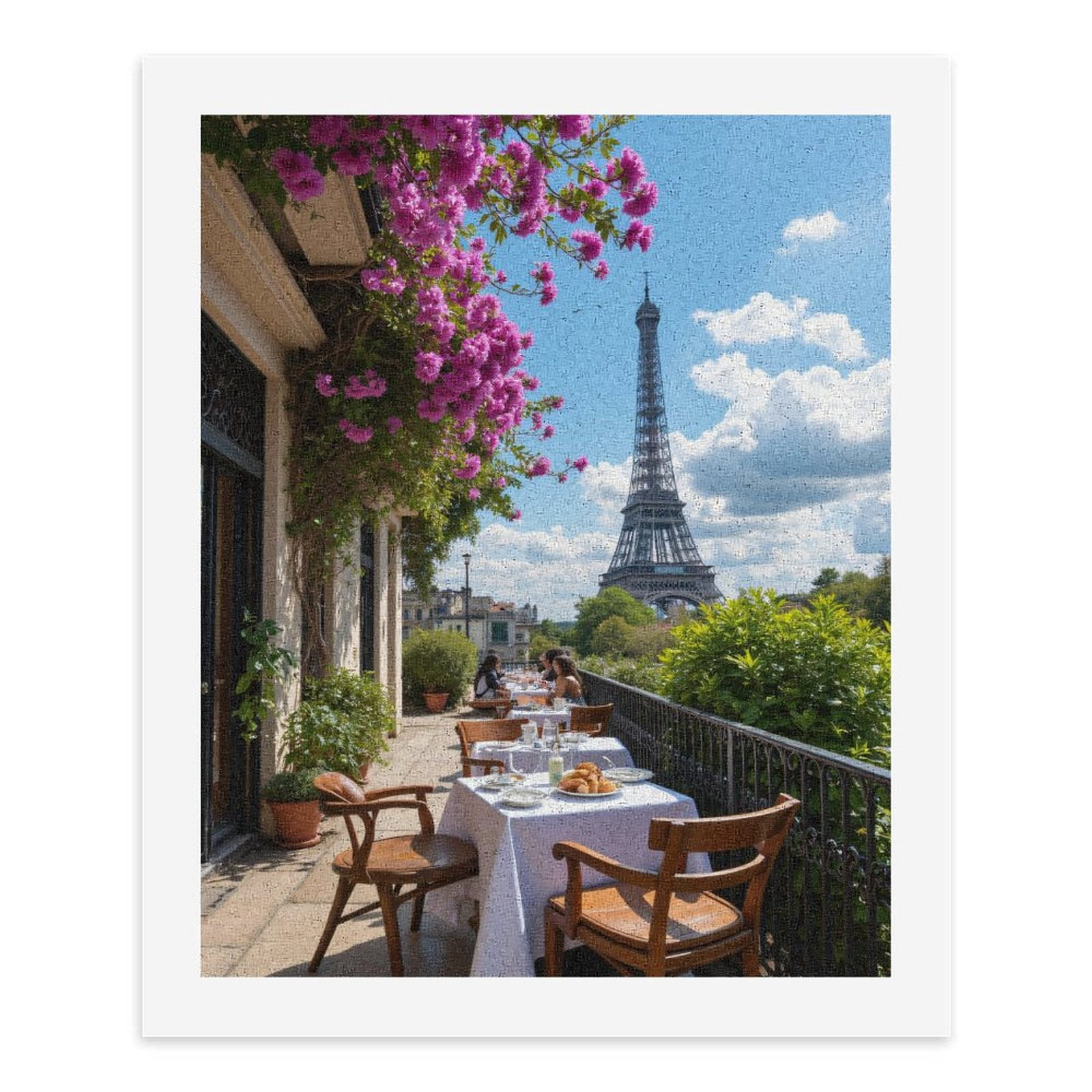 Paint by Numbers Kit for Adults, Charming Paris Balcony Brunch Scene Paint by Numbers, Easy Paint by Numbers Kit for Adults Beginner, DIY Adult Paint by Number Kits on Canvas, Home Decor