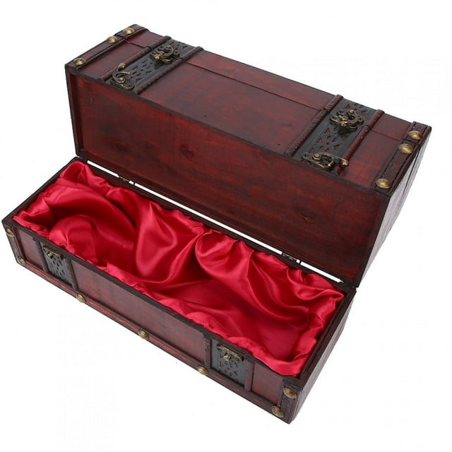 Peahefy Desktop Vintage Wooden Large Capacity Jewelry Storage Box Trinket Organizer Case