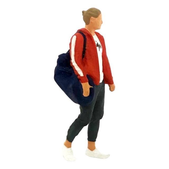 Tiny 1/64 Diorama Coleccionable Sunnimix Figuras de muñecas en miniatura Fitness Mujer Hombre Calle Tren Carretera