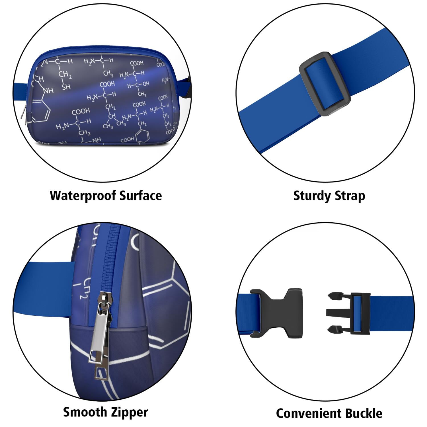 Scientific Laboratory Fanny Pack – Fun & Functional Waist Bag Featuring Biology Elements and Science Knowledge