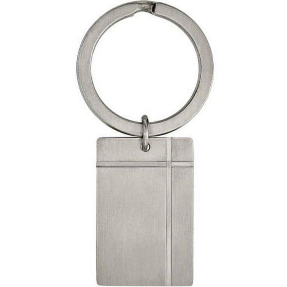 Primal Steel Stainless Steel Brushed and Grooved Key Chain