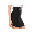 thumbnail image 4 of Sakkas Petite Shirred Stretch Pencil Short Skirt with Wide Belt - Black - Small, 4 of 4