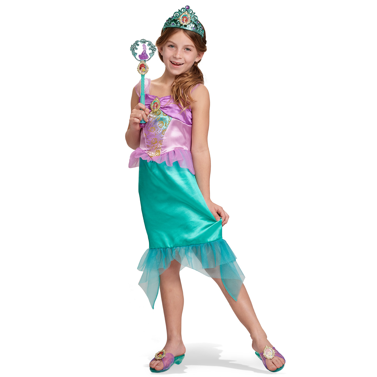 Disney Princess Ariel Tiara to Toe Dress up Set, Girls' Costume Includes 5 Pieces - image 5 of 12