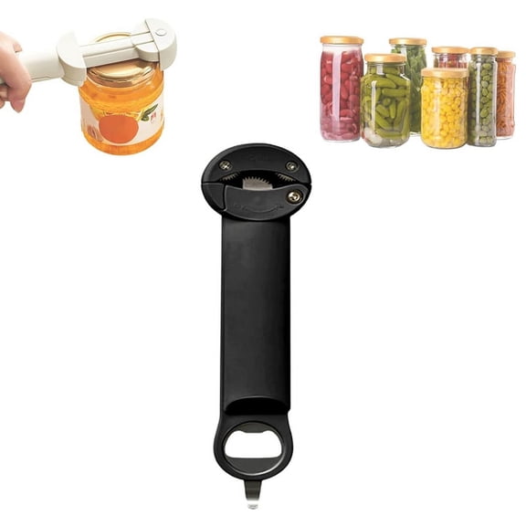 , Multifunctional Retractable Bottle Opener,Adjustable Multifunctional Stainless Steel Can Opener Black,1 x ,Black