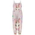 thumbnail image 7 of Girls Easter Jumpsuit Kids Romper Sleeveless Bunny Print with Pockets Pink Spring Outfit Kids Clothes,Size 4 T, 7 of 7