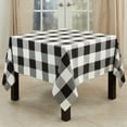 thumbnail image 3 of SARO 9025.R84S 84 in. Square Buffalo Plaid Check Pattern Design Cotton Tablecloth  Red, 3 of 5
