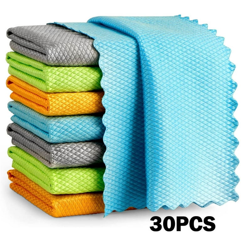 10Pcs Microfiber Cloths Multifunctional Streak Free Cleaning Rag Lint Free  Fish Scale Cloth Household Reusable Car Window Glass Mirror Polishing  Scrubbing Cloth High Absorbency 40x30cm(Gray Pink Blue) 
