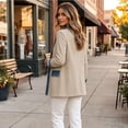 thumbnail image 6 of Hsovts Denim Blazer for Women Patchwork Corduroy Denim Jacket for Women Fall Long Sleeve Collared Button Patchwork Jacket Beige L, 6 of 6
