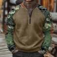 thumbnail image 2 of YUGYXL Quarter Zip Pullover for Men Printed Sweatshirts Long Sleeve Vintage Style Pullover Casual Slim Fit Shirts D Camouflage XL, 2 of 5