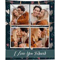 Custom Blanket with Photo - Personalized Picture Throw for Couple Gifts Customized Flannel Blankets for Adult Kid Birthday Fathers Mothers Valentines Day Gift (6 image 05, 40"L x 30"W / baby size)