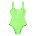 thumbnail image 6 of QLEICOM Women's Swimsuits High Waisted Tummy Control Swimwear Sexy Fashion Bikini Solid One-piece Print Swimsuit Swimwear Beachwear Set Women Bikinis Swimming Bathing Suits Green M, 6 of 7