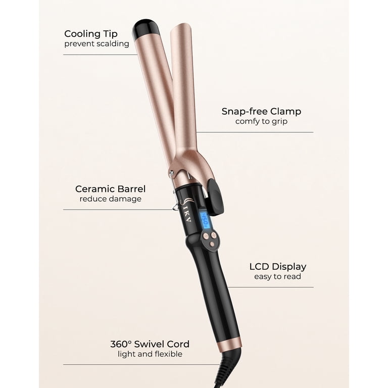 IKV 1.25" Professional Curling Iron, Ceramic Tourmaline photo 2