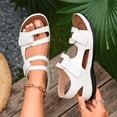thumbnail image 3 of Womens Orthopedic Sandals with Arch Support Flat Sandals for Wide Feet Hook and Loop Fasteners Comfortable Casual Summer Shoes for Women Walking Beach Vacation,White 43(US-9.5), 3 of 5