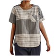 thumbnail image 1 of Blouses pour Femmes, T-Shirt Décontracté Imprimé Mode Manches Courtes en Coton et Lin, 1 of 6
