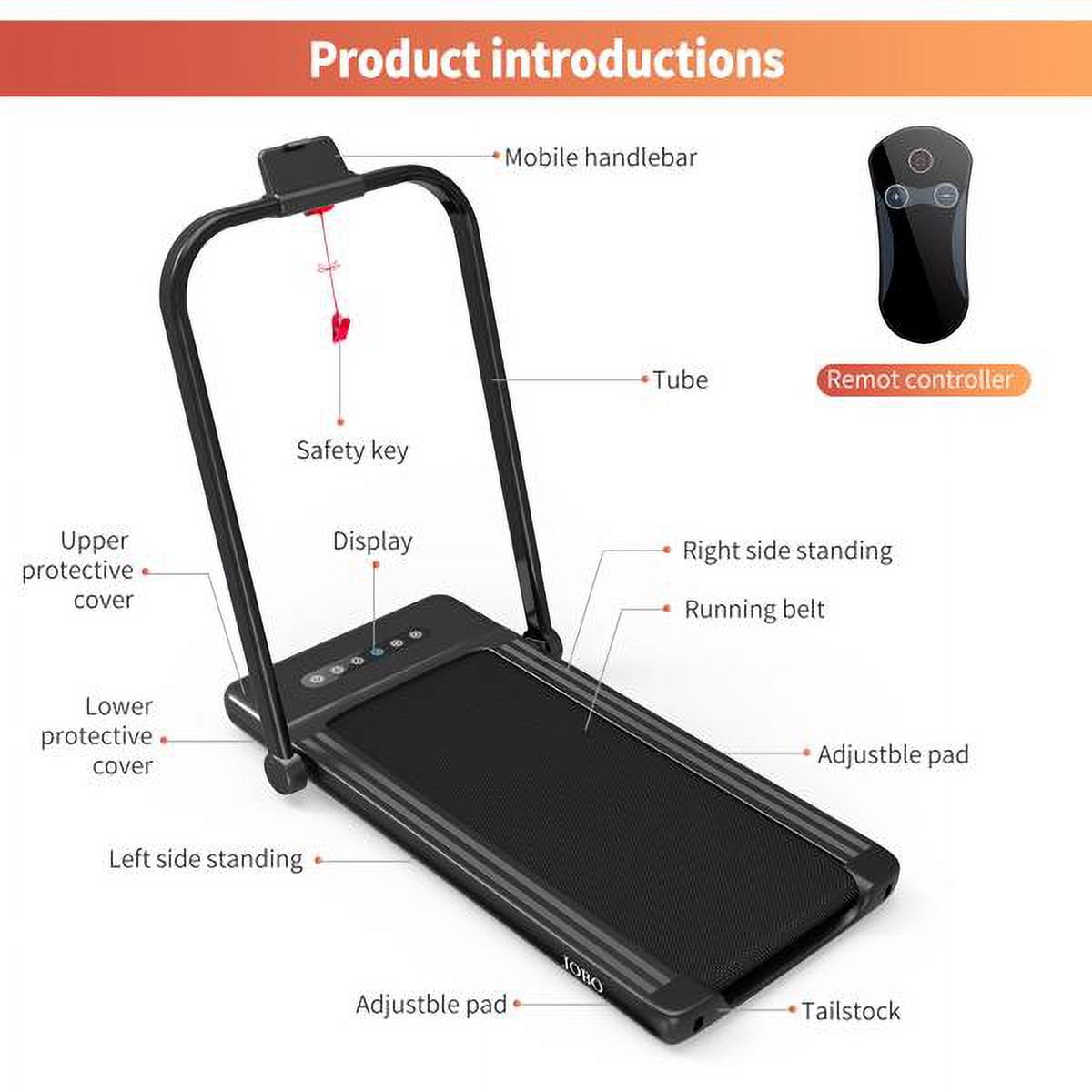 Foldable Treadmill for Home 2 in 1 Treadmill with LED Screen 2.3HP Portable Under Desk Electric Treadmill Walking Machine Suitable for Home Office