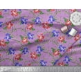 thumbnail image 2 of Soimoi Silk Fabric Leaves & Azalea Floral Decor Fabric Printed Yard 42 Inch Wide, 2 of 3