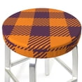 thumbnail image 3 of Daiia Fall Buffalo Plaid Stool Covers Round,Round Bar Stool Covers Waterproof Bar Chair Covers Washable Stool Cushion Slipcover for 12-14 Inch Chair-12 inch, 3 of 7