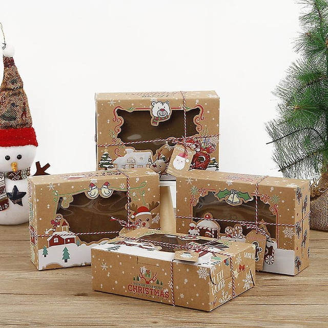 Paquete de 12 Cajas de Galletas Navideñas YONGSHENG con Ventana