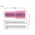 thumbnail image 2 of Long Alumina Nozzle Cups for TIG Welding Torches Series 9/20/25/17/18/26 with Large Diameter Gas Lens Set-Up - Model: 53N87L - #12 (3/4") - (2 PACK), 2 of 4