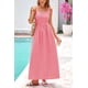 thumbnail image 3 of Vestido PRETTYGARDEN Maxi Rojo a Cuadros con Escote Cuadrado XL, 3 of 8