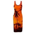 thumbnail image 4 of USSUMA Sundress for Women Beach Vacation Knee Length Club Pencil Bodycon Sexy Midi Summer Dresses for Women Casual U Neck Sleeveless Tropical Hawaiian Plus Size Party Sun Dresses, 4 of 5