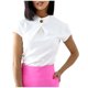 thumbnail image 1 of Moda mujer verano Casual manga corta cuello redondo Pullove blusa sólida camiseta Wmkox8yi  bvn1594, 1 of 9