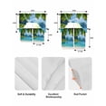 thumbnail image 5 of Ocean Blue Swag Kitchen Curtains Sets for Windows 24 Inch Length, Palm Trees Forest Mountain Nature Scenery Short Window Curtain Panels Swags Valances and Tiers 3 Piece Set for Cafe/Dining Room, 5 of 5