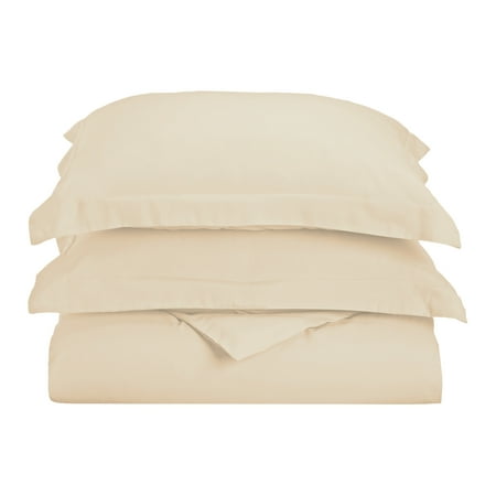 Superior Solid Wrinkle-Free Duvet Cover Set, Full/ Queen, Tan
