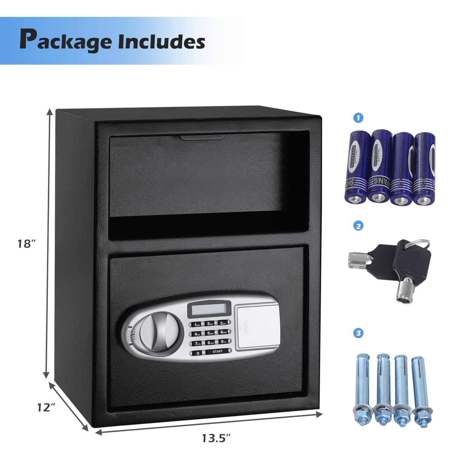 Giantex  Digital Safe w/Emergency Keys and Deposit Slot, Electronic Cabinet for Cash Jewelry Documents Gun