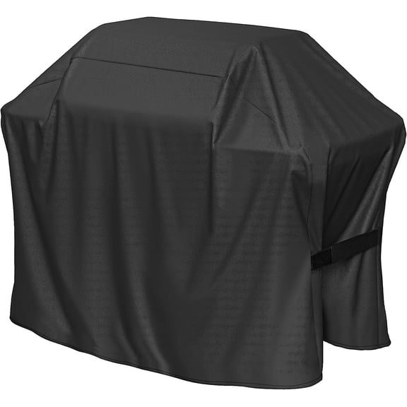 Gaspro 58 Inch Universal Grill Cover for Weber, Char Broil, Nexgrill Grills, and More, BBQ Covers Waterproof Heavy Duty Fade Resistant, with Fastening Straps, Black
