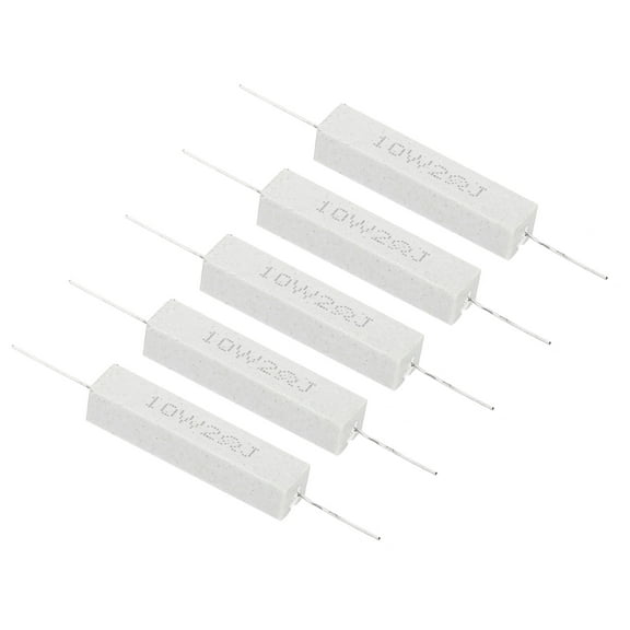 5Pcs 2 Ohm Resistors, 10W Ceramic Cement Resistor Power Cement Resistor Kit Tolerance 5% for Power Adapters Audio