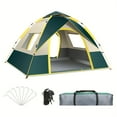 thumbnail image 2 of Fanruina Instant Setup Camping Tent for 1-3 or 3-4 People All-Season Tent with Dual Entrances and Mesh Windows Lightweight Green or Yellow Ideal, 2 of 14