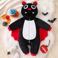 thumbnail image 7 of Bainana Halloween Girls Boys Bat Romper Adorable Long Sleeve Zipper Hooded Bodysuit Unisex Theme Events Party Dress Up Jumpsuit Size 1-3 Months Black, 7 of 7