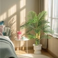 thumbnail image 4 of Set de 2 Palmeras Artificiales de Caña Dorada – Planta Exótica Falsa – Postes Resistentes – Hojas Realistas – Resistente UV – Interior y Exterior – Hogar y Oficina, 4 of 6