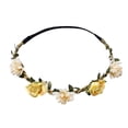 thumbnail image 3 of Baberdicy Flower Crown Headband for Women Girls, Small Rose Daisy Hair Wreath, Festival Bridal Yellow Universal Fit, 3 of 3