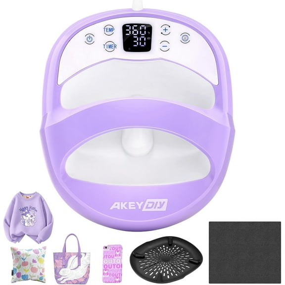 AKEYDIY Heat Press Machine, 12x10 Inch Portable Heat Transfer Machine Sublimation for T Shirts, Bags, Pillows, and HTV Vinyl Projects, w/Insulated Safety Base & 12''x14'' Insulation Pad