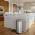 thumbnail image 4 of iTouchless SoftStep Round Stainless Steel Step Trash Can with Hinged Lid 7.93 Gallon (IP08RSS), 4 of 7